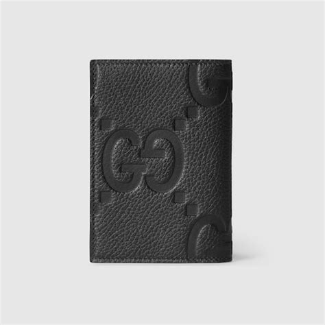 gucci pashouder|Jumbo GG passport case in black jumbo GG leather .